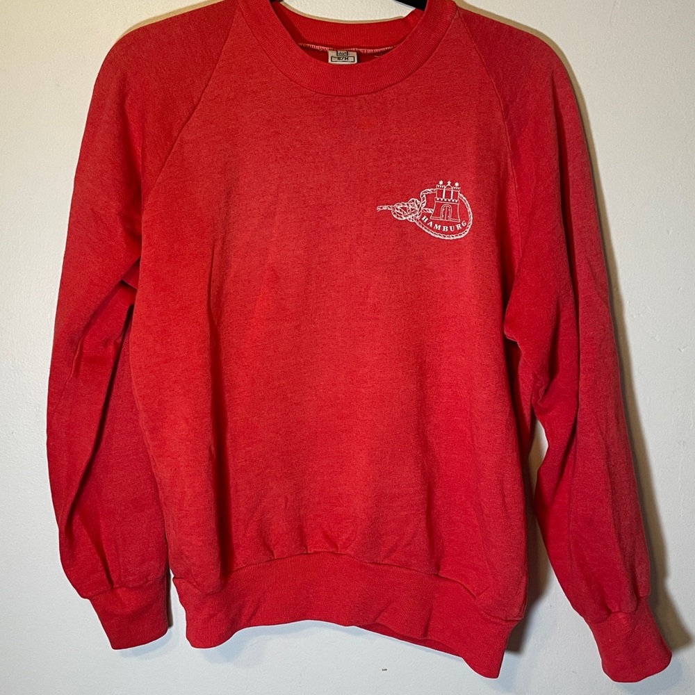 Vintage Hamburg Soft Red Crewneck Sweatshirt
